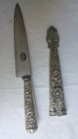特大 銀製 ナイフ アルゼンチン 800刻印 38.8cm 肉切り包丁 ガウチョ-